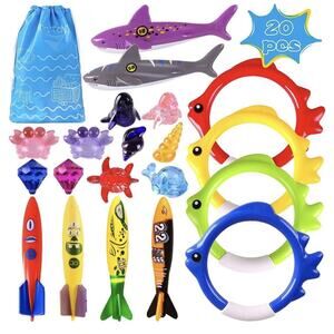 Summer Pool Diving Swimming Toys for Kids, Fun Swim Games Sinking Set, Underwate